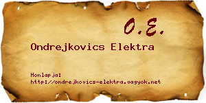 Ondrejkovics Elektra névjegykártya